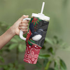 Willie wagtail Australia Tumbler With Handle Aussie Bottlebrushes Aboriginal Art - Aussie Hoodie