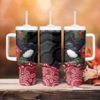 Willie wagtail Australia Tumbler With Handle Aussie Bottlebrushes Aboriginal Art - Aussie Hoodie