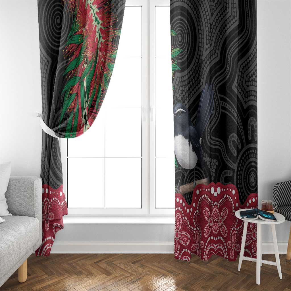 Willie wagtail Australia Window Curtain Aussie Bottlebrushes Aboriginal Art - Aussie Hoodie