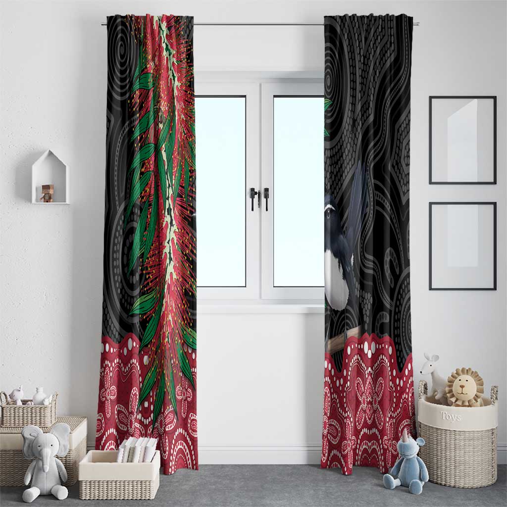 Willie wagtail Australia Window Curtain Aussie Bottlebrushes Aboriginal Art - Aussie Hoodie