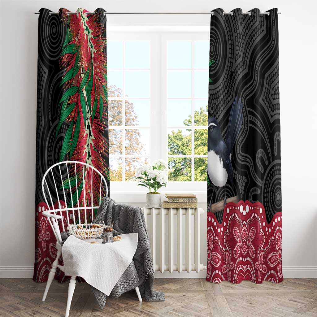 Willie wagtail Australia Window Curtain Aussie Bottlebrushes Aboriginal Art - Aussie Hoodie
