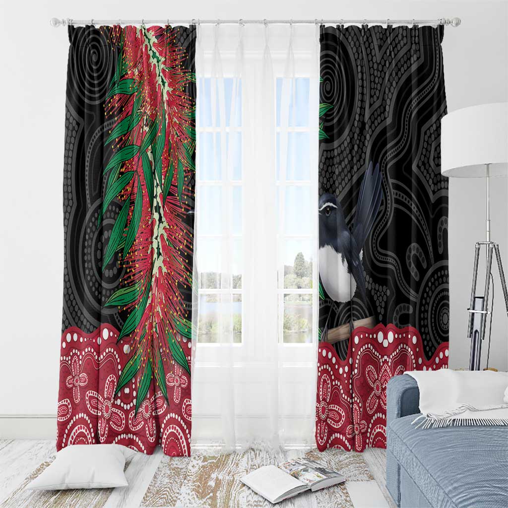 Willie wagtail Australia Window Curtain Aussie Bottlebrushes Aboriginal Art - Aussie Hoodie