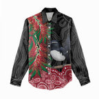 Willie wagtail Australia Women Casual Shirt Aussie Bottlebrushes Aboriginal Art - Aussie Hoodie