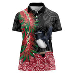 Willie wagtail Australia Women Polo Shirt Aussie Bottlebrushes Aboriginal Art - Aussie Hoodie