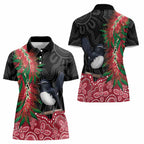 Willie wagtail Australia Women Polo Shirt Aussie Bottlebrushes Aboriginal Art - Aussie Hoodie