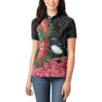 Willie wagtail Australia Women Polo Shirt Aussie Bottlebrushes Aboriginal Art - Aussie Hoodie