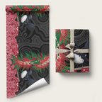 Willie wagtail Australia Wrapping Paper Aussie Bottlebrushes Aboriginal Art - Aussie Hoodie