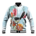 Willie wagtail Australia Baseball Jacket Banksia Bottlebrushes Watercolor Stylized - Aussie Hoodie