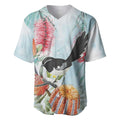 Willie wagtail Australia Baseball Jersey Banksia Bottlebrushes Watercolor Stylized - Aussie Hoodie