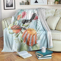 Willie wagtail Australia Blanket Banksia Bottlebrushes Watercolor Stylized - Aussie Hoodie