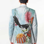 Willie wagtail Australia Blazer Banksia Bottlebrushes Watercolor Stylized - Aussie Hoodie