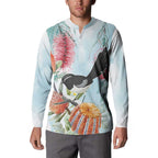 Willie wagtail Australia Button Sweatshirt Banksia Bottlebrushes Watercolor Stylized - Aussie Hoodie