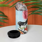 Willie wagtail Australia 4 in 1 Can Cooler Tumbler Banksia Bottlebrushes Watercolor Stylized - Aussie Hoodie