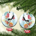 Willie wagtail Australia Ceramic Ornament Banksia Bottlebrushes Watercolor Stylized - Aussie Hoodie