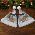 Willie wagtail Australia Christmas Santa Hat Banksia Bottlebrushes Watercolor Stylized - Aussie Hoodie