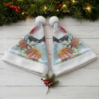 Willie wagtail Australia Christmas Santa Hat Banksia Bottlebrushes Watercolor Stylized - Aussie Hoodie