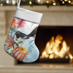 Willie wagtail Australia Christmas Stocking Banksia Bottlebrushes Watercolor Stylized - Aussie Hoodie