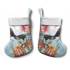 Willie wagtail Australia Christmas Stocking Banksia Bottlebrushes Watercolor Stylized - Aussie Hoodie