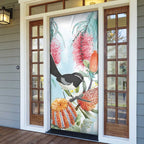 Willie wagtail Australia Door Cover Banksia Bottlebrushes Watercolor Stylized - Aussie Hoodie