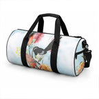 Willie wagtail Australia Duffle Bag Banksia Bottlebrushes Watercolor Stylized