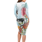 Willie wagtail Australia Family Matching Long Sleeve Bodycon Dress and Hawaiian Shirt Banksia Bottlebrushes Watercolor Stylized - Aussie Hoodie