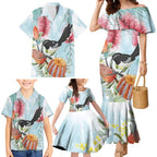 Willie wagtail Australia Family Matching Mermaid Dress and Hawaiian Shirt Banksia Bottlebrushes Watercolor Stylized - Aussie Hoodie
