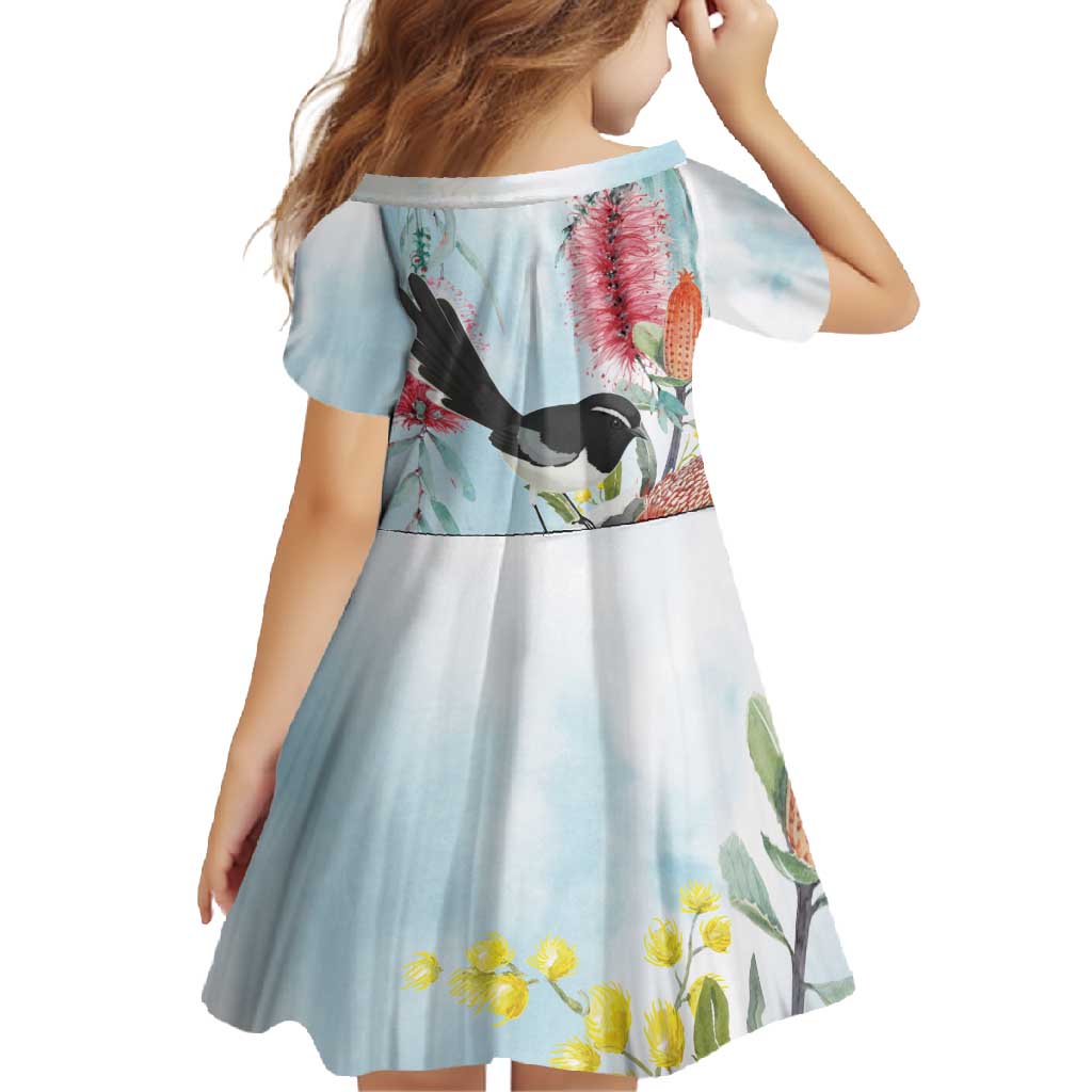 Willie wagtail Australia Family Matching Off Shoulder Maxi Dress and Hawaiian Shirt Banksia Bottlebrushes Watercolor Stylized - Aussie Hoodie