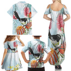 Willie wagtail Australia Family Matching Summer Maxi Dress and Hawaiian Shirt Banksia Bottlebrushes Watercolor Stylized - Aussie Hoodie