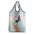 Willie wagtail Australia Grocery Bag Banksia Bottlebrushes Watercolor Stylized - Aussie Hoodie