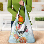 Willie wagtail Australia Grocery Bag Banksia Bottlebrushes Watercolor Stylized - Aussie Hoodie