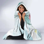 Willie wagtail Australia Hooded Blanket Banksia Bottlebrushes Watercolor Stylized - Aussie Hoodie