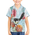 Willie wagtail Australia Kid Hawaiian Shirt Banksia Bottlebrushes Watercolor Stylized - Aussie Hoodie
