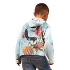 Willie wagtail Australia Kid Hoodie Banksia Bottlebrushes Watercolor Stylized - Aussie Hoodie