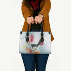 Willie wagtail Australia Leather Bag Banksia Bottlebrushes Watercolor Stylized - Aussie Hoodie