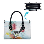 Willie wagtail Australia Leather Bag Banksia Bottlebrushes Watercolor Stylized - Aussie Hoodie