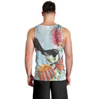 Willie wagtail Australia Men Tank Top Banksia Bottlebrushes Watercolor Stylized - Aussie Hoodie