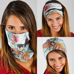 Willie wagtail Australia Neck Gaiter Banksia Bottlebrushes Watercolor Stylized - Aussie Hoodie