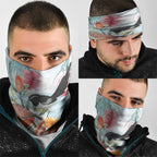 Willie wagtail Australia Neck Gaiter Banksia Bottlebrushes Watercolor Stylized - Aussie Hoodie