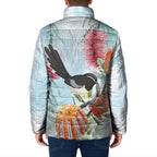 Willie wagtail Australia Padded Jacket Banksia Bottlebrushes Watercolor Stylized - Aussie Hoodie