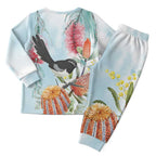 Willie wagtail Australia Christmas Pajama Set Banksia Bottlebrushes Watercolor Stylized - Aussie Hoodie