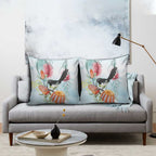 Willie wagtail Australia Pillow Cover Banksia Bottlebrushes Watercolor Stylized - Aussie Hoodie
