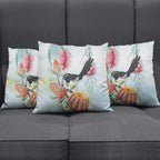 Willie wagtail Australia Pillow Cover Banksia Bottlebrushes Watercolor Stylized - Aussie Hoodie