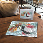 Willie wagtail Australia Puzzle Banksia Bottlebrushes Watercolor Stylized - Aussie Hoodie