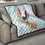 Willie wagtail Australia Quilt Banksia Bottlebrushes Watercolor Stylized - Aussie Hoodie