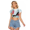 Willie wagtail Australia Raglan Cropped T Shirt Banksia Bottlebrushes Watercolor Stylized - Aussie Hoodie
