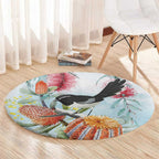 Willie wagtail Australia Round Carpet Banksia Bottlebrushes Watercolor Stylized - Aussie Hoodie