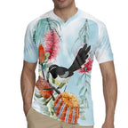 Willie wagtail Australia Rugby Jersey Banksia Bottlebrushes Watercolor Stylized - Aussie Hoodie