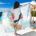 Willie wagtail Australia Sarong Banksia Bottlebrushes Watercolor Stylized - Aussie Hoodie