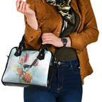 Willie wagtail Australia Shoulder Handbag Banksia Bottlebrushes Watercolor Stylized - Aussie Hoodie