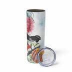 Willie wagtail Australia Skinny Tumbler Banksia Bottlebrushes Watercolor Stylized - Aussie Hoodie